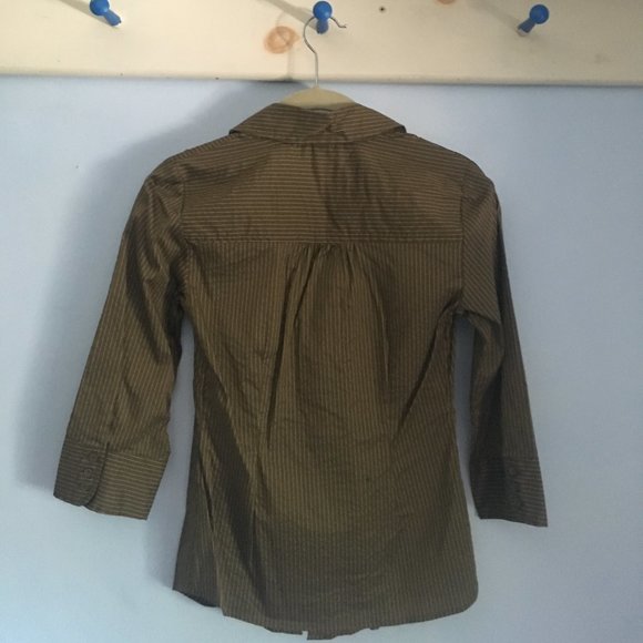 Army green pinstripe blouse - Picture 3 of 3